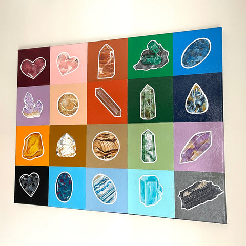 Rainbow Crystal Grid Original Painting