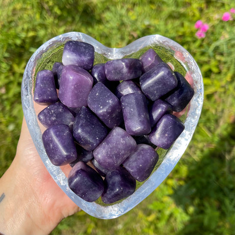 lepidolite purple mica crystal tumbled stones