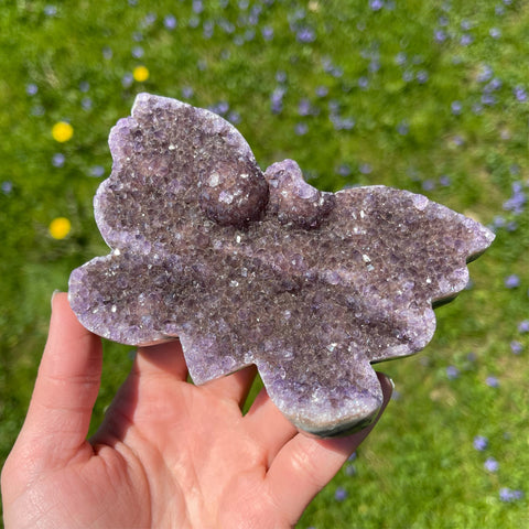 Druzy Amethyst Butterfly Carving