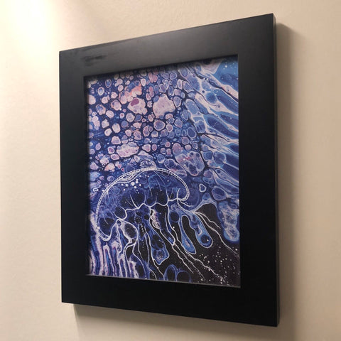 Cosmic Jellyfish Fluid Art Print