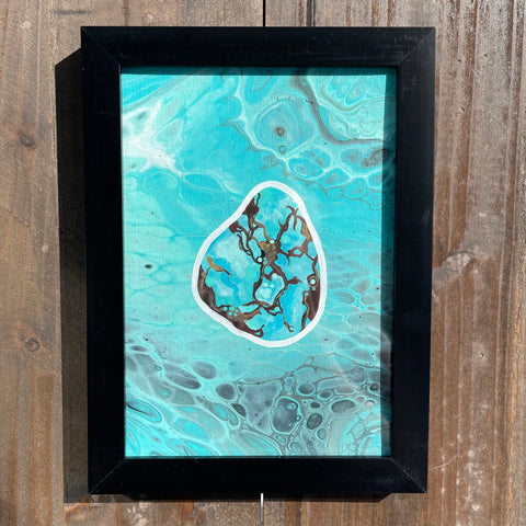 Turquoise Framed Original Painting
