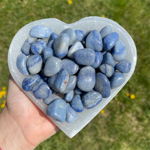 blue aventurine quartz tumbled stone