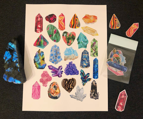 Assorted Crystals Art Print