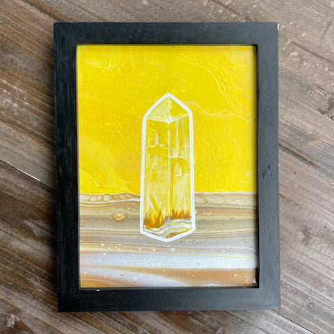 Lemon Calcite Framed Original Painting