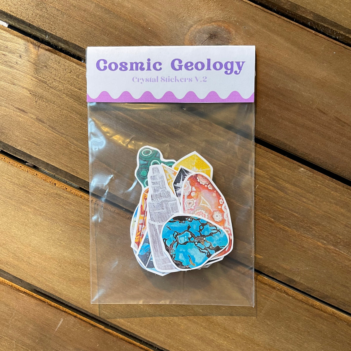 Mini Crystal Stickers Pack Version 2 – Cosmic Geology Crystals