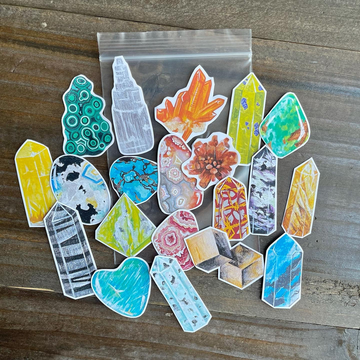 Brahmi Rocks Stickers Stickers – Cosmic Geology Crystals