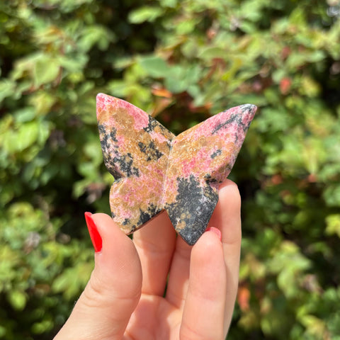 Rhodonite Butterfly Carving