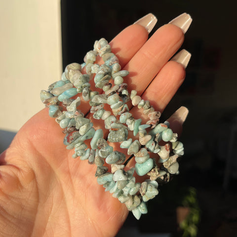 Larimar Chip Bracelets