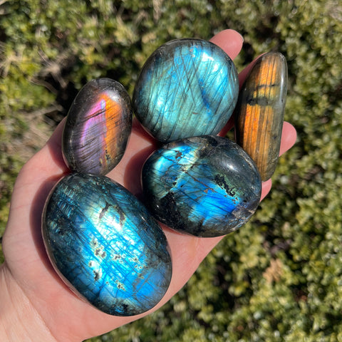 Flashy Labradorite Palm Stones