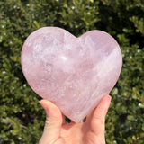 XL Shimmery Rose Quartz Heart A