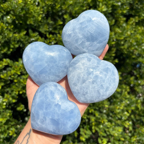 Blue Calcite Hearts