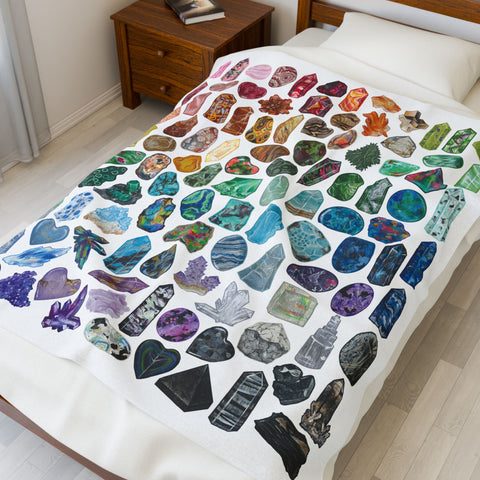 50" x 60" Assorted Crystals Plush Blanket