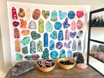 Assorted Crystals Wall Tapestry 26"x36"