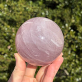 Shimmery Star Rose Quartz Sphere B