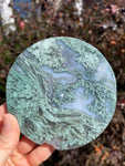 Round Moss Agate Plate