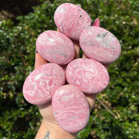 Peruvian Rhodonite Palm Stones