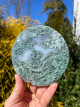 Round Moss Agate Plate