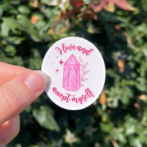 Self Love Positive Affirmation Crystal Sticker
