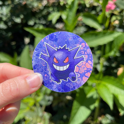 Gengar Fluid Art Stickers