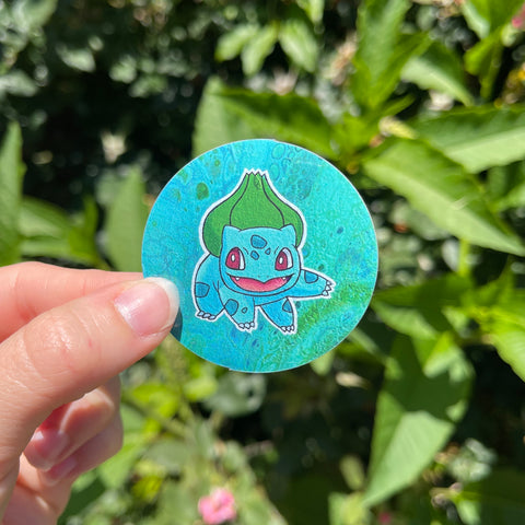 Bulbasaur Fluid Art Stickers
