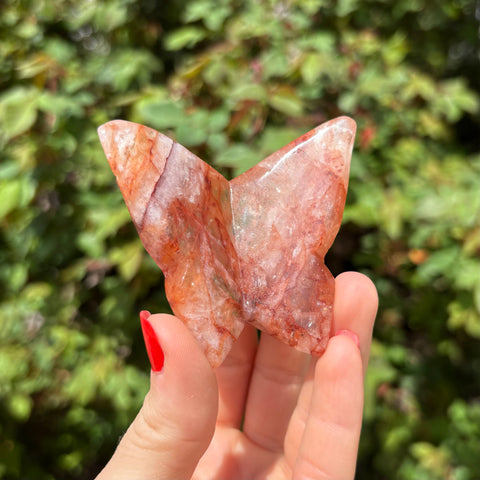 Fire Quartz Butterfly Carving