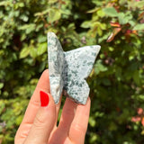 Moss Agate Butterfly Carving