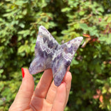 Chevron Amethyst Butterfly Carving