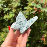 Moss Agate Butterfly Carving