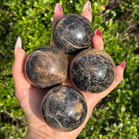 Black Moonstone Spheres