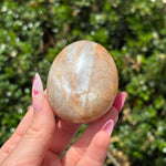 Flashy Peach Moonstone Palm Stone D