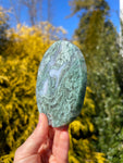 Round Moss Agate Plate