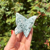 Moss Agate Butterfly Carving