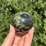 Prehnite w/ Epidote Sphere D