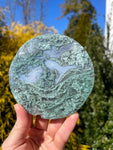 Round Moss Agate Plate