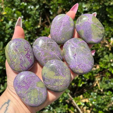 Atlantisite (Stichtite + Serpentine) Palm Stones