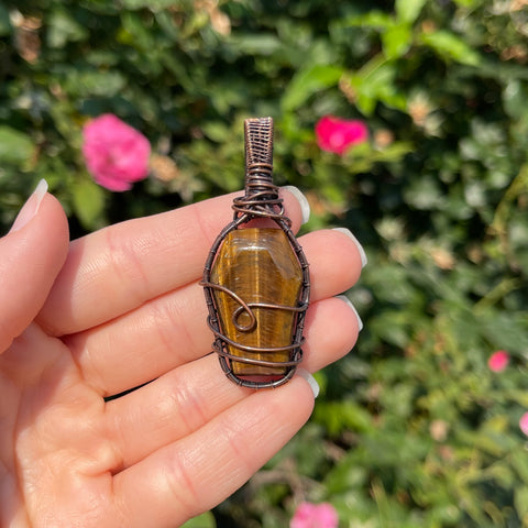Tiger’s Eye Coffin Pendant