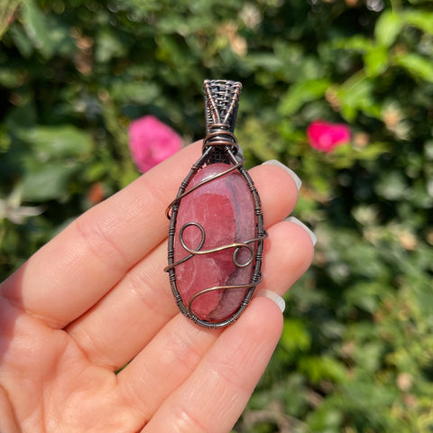 Gemmy Rhodochrosite Pendant