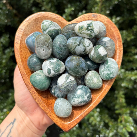 Moss Agate Tumbled Stones