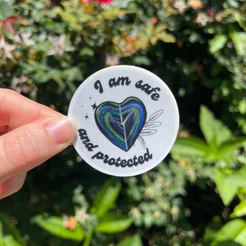 Protection Positive Affirmation Crystal Sticker