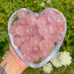 mini star rose quartz crystal spheres carving