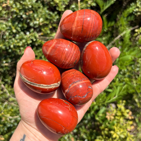 Red Jasper Egg Carvings