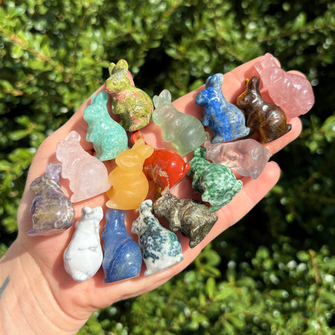 Mini Bunny Crystal Carvings