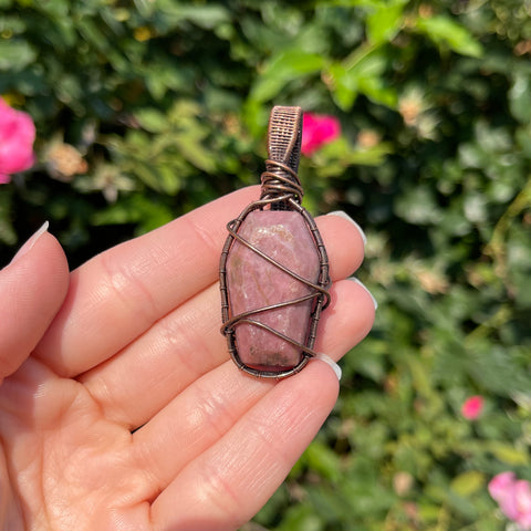 Rhodonite Coffin Pendant