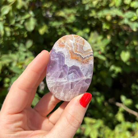 Amethyst Agate Palm Stone H