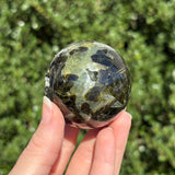 Prehnite w/ Epidote Sphere D