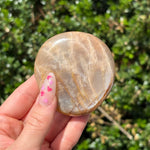 Flashy Peach Moonstone Palm Stone A