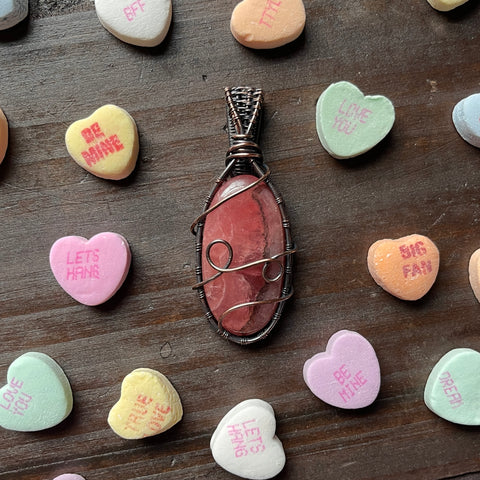 Gemmy Rhodochrosite Pendant