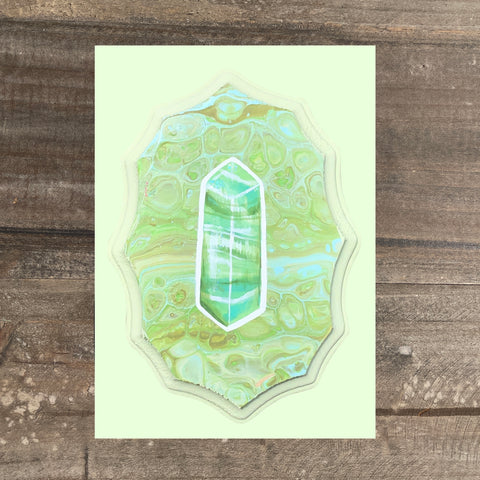 Pistachio Calcite Crystal Art Prints