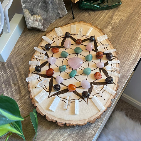 manifesting love crystal healing grid rose quartz