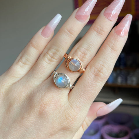 Labradorite Wire Wrapped Ring